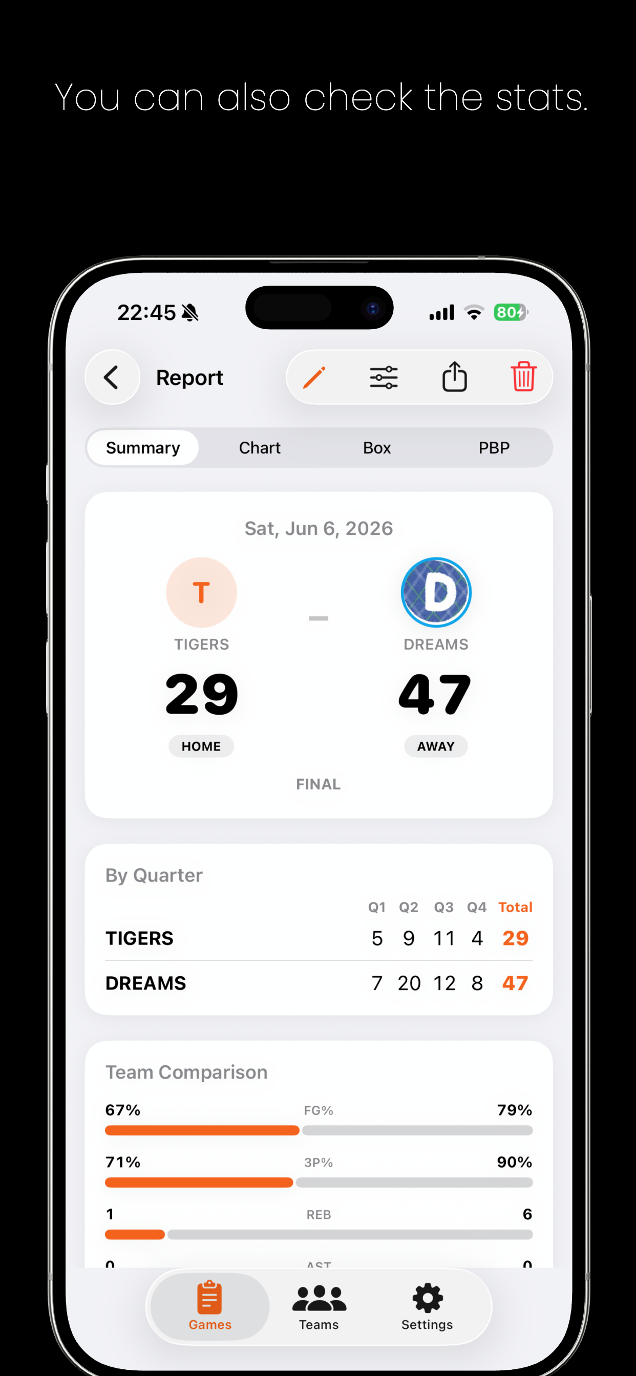 Basket Scorebook screenshot 3