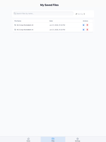 Billing Statements iPad screenshot