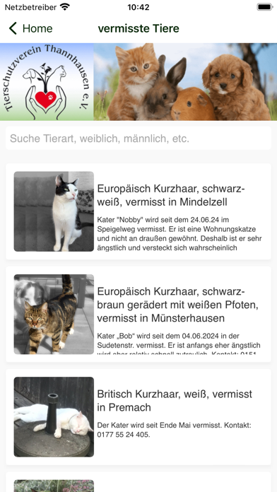 Tierschutzverein Thannhausen Screenshot