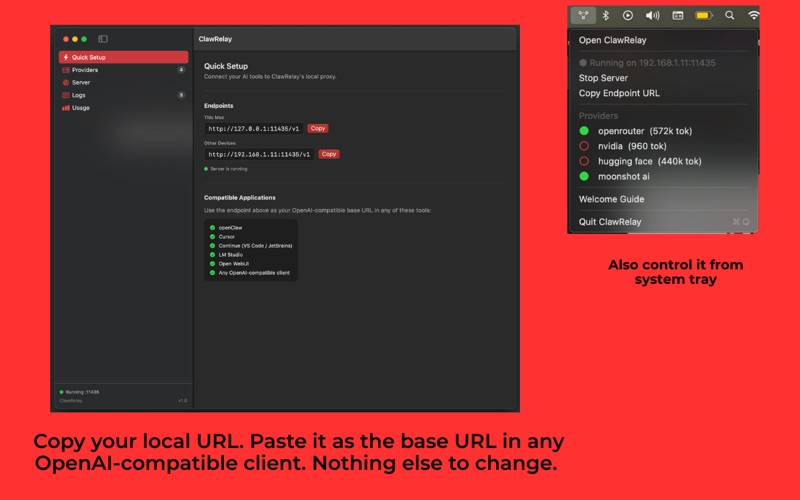 ClawRelay screenshot