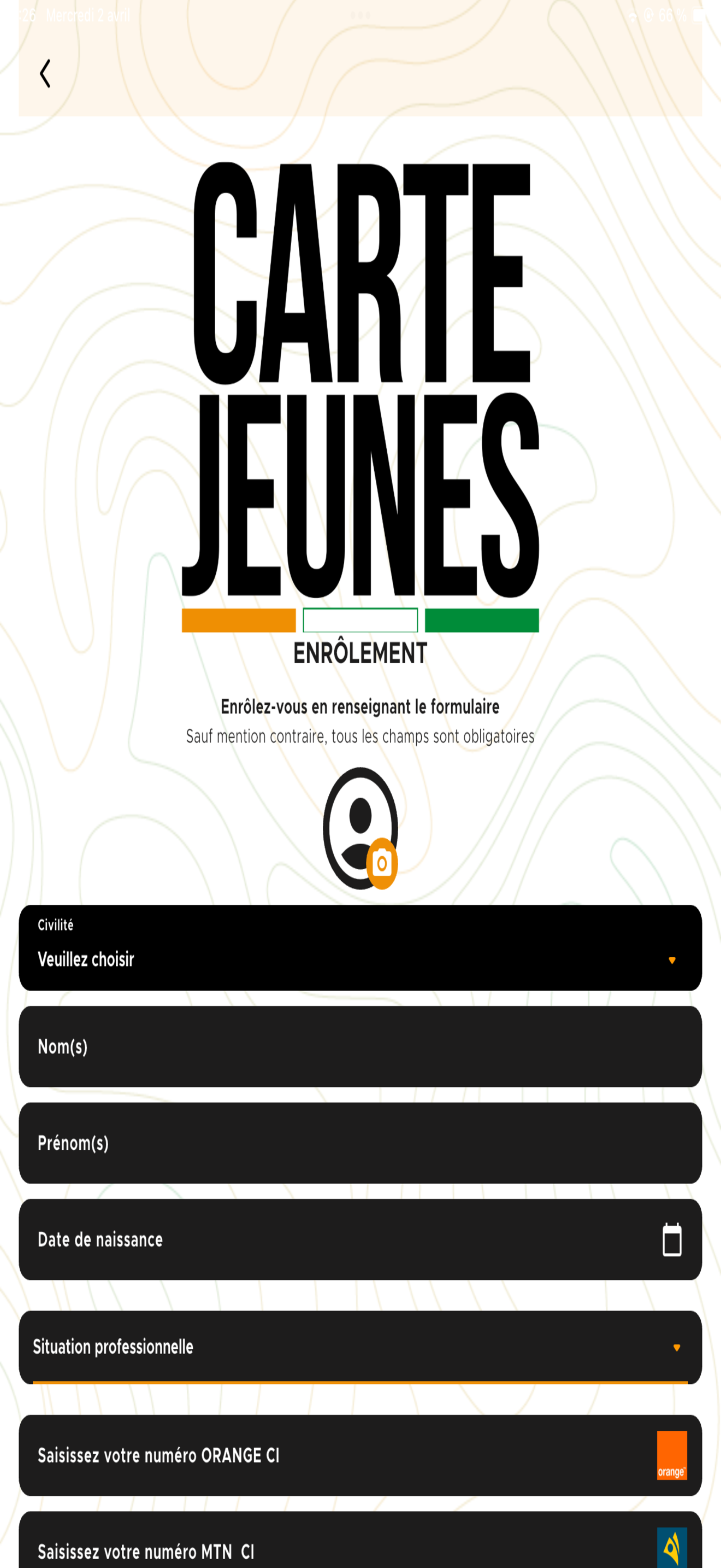 Carte Jeunes CIV