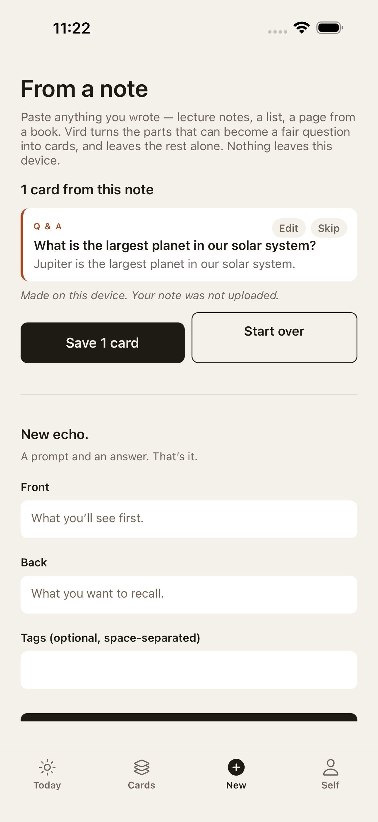 Screenshot 1 of Vird: Spaced Repetition