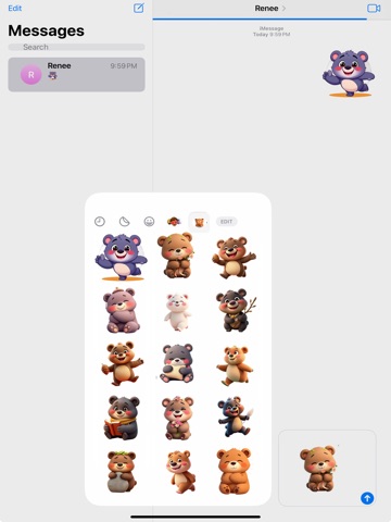Blissful Bear Stickers iPad screenshot
