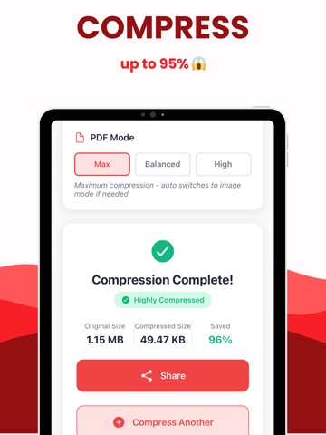 PDF Compressor • Compress PDF iPad screenshot