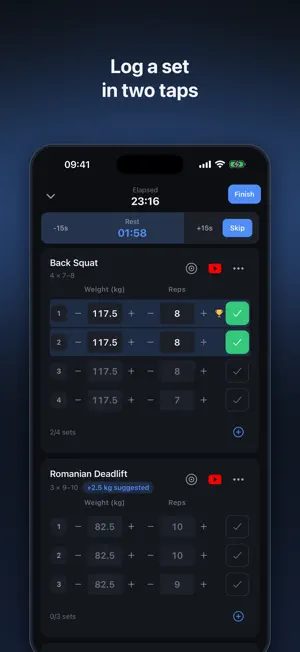 Seryz: Gym Log & HIIT screenshot 1