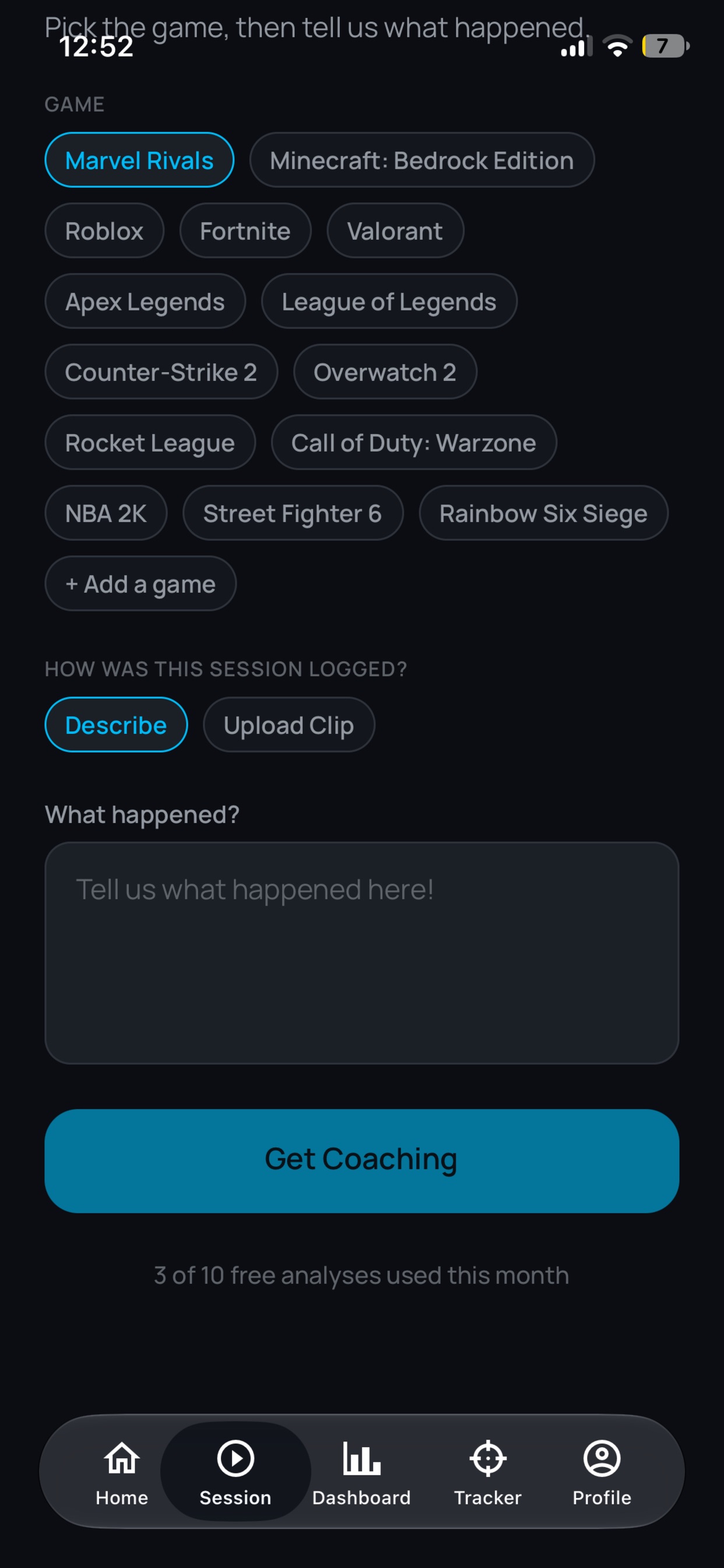 Screenshot 2 of GameCoachAI