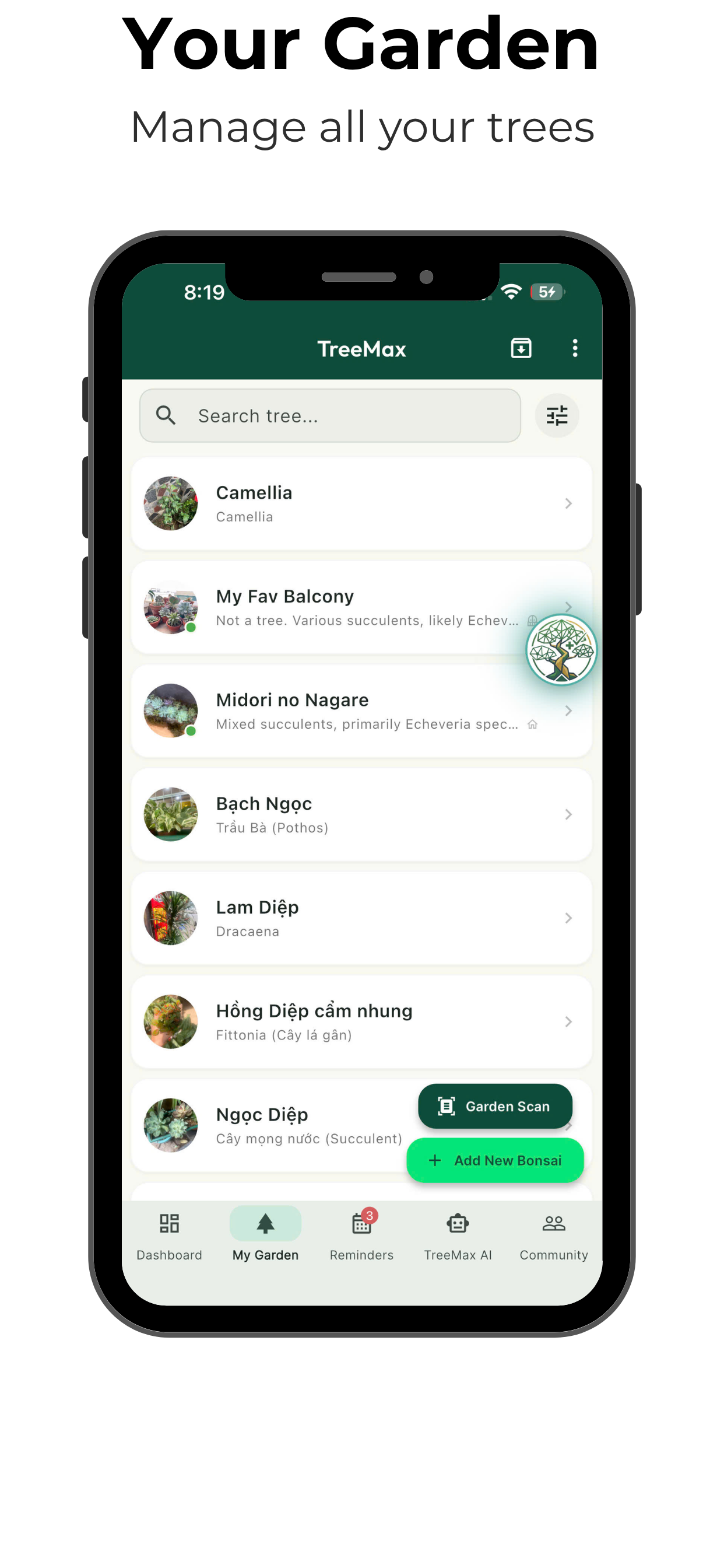 TreeMax: Bonsai Care & AI