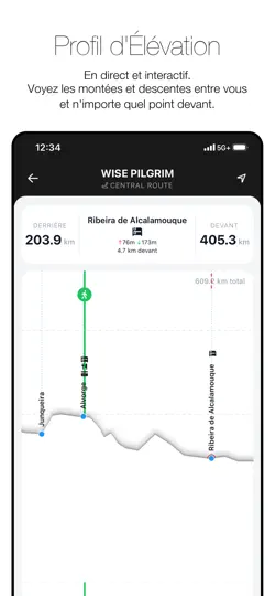 Capture d'écran de Wise Pilgrim Camino Portugués sur iPhone 6