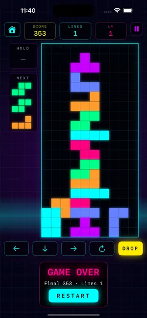 Block Drop Neon screenshot 3