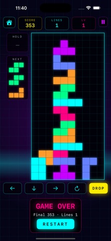 Block Drop Neon Screenshot 3 of 4