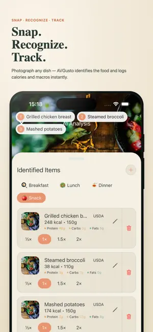 AVGusto: AI Calorie Counter screenshot 1