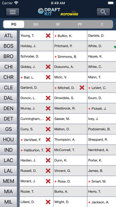 Fantasy Basketball Draft '24 Screenshot