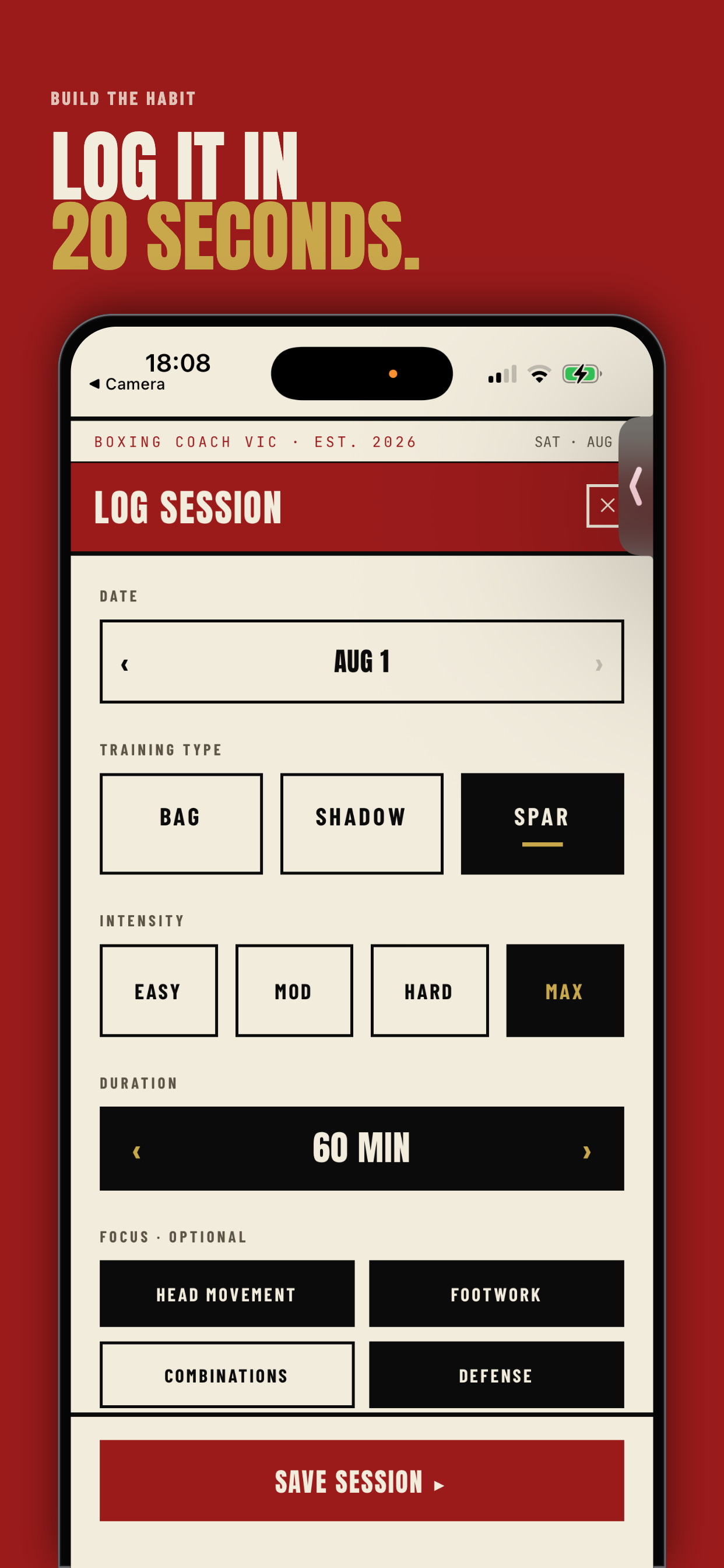 Boxing Coach - Log & Analyse screenshot 2