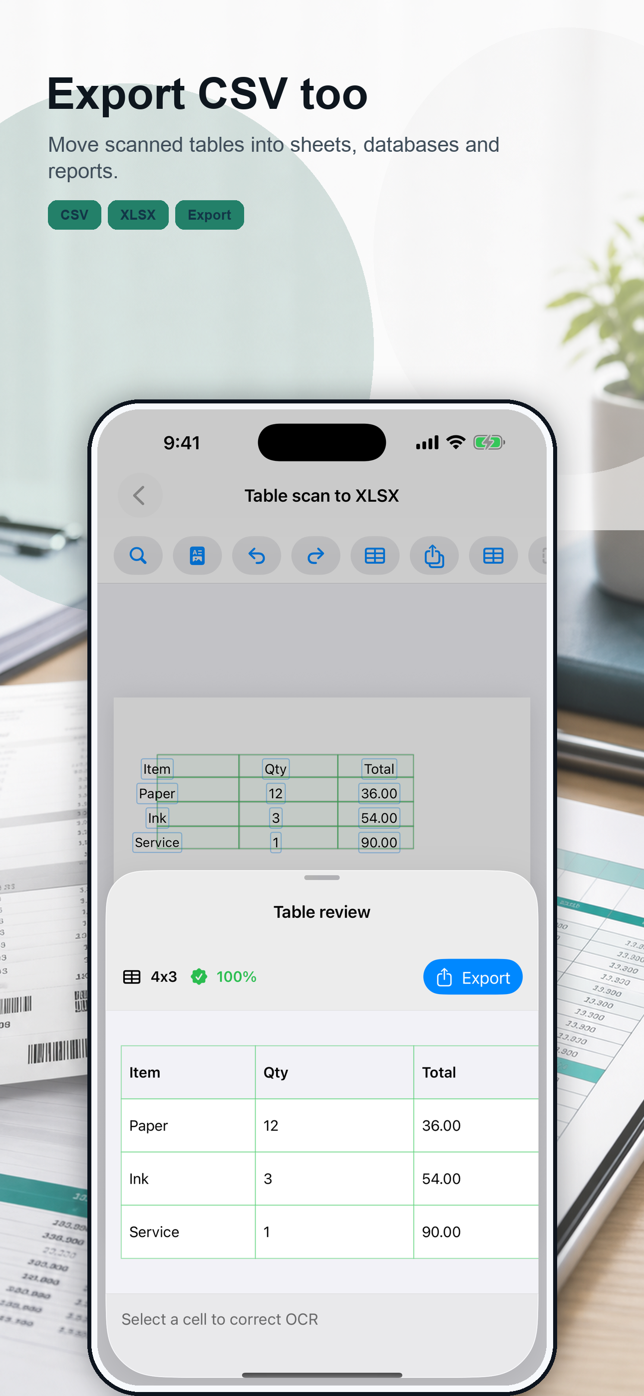 Tablo: PDF & Photo to XLS screenshot 4