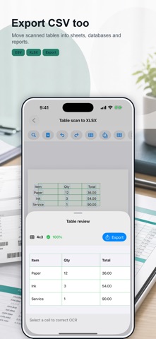 Tablo: Scan PDF & Photo to XLS iPhone screenshot
