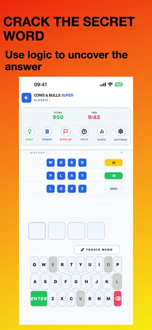 Cows & Bulls Super: Word Game screenshot 1