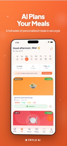 Frylo : AI Meal Planner iPhone screenshot