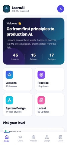 LearnAI - AI/ML Learning Screenshot 1 of 5