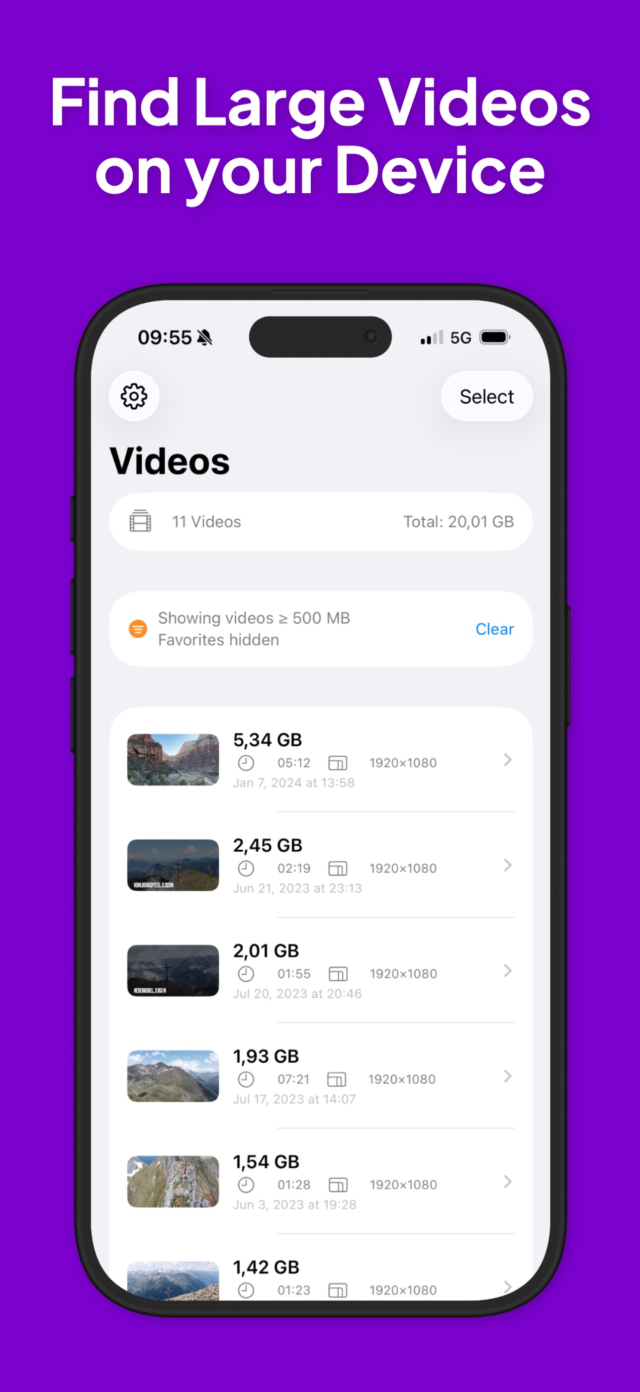 Screenshot 2 of Large Video Finder