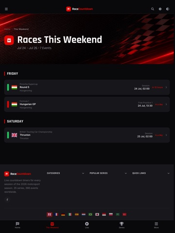 Race Countdown Live Motorsport iPad screenshot