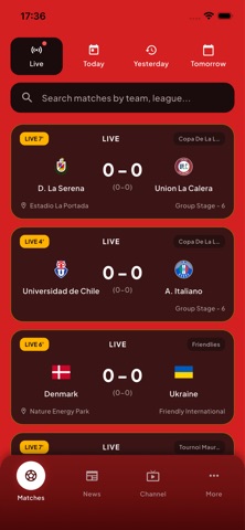 yacine tv pro : match score screenshot