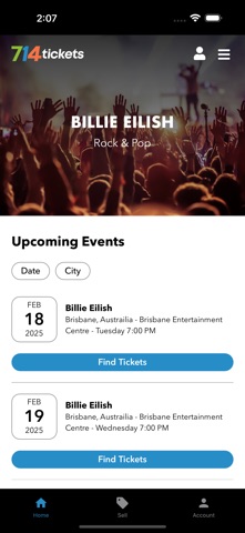 714Tickets Mobile iPhone screenshot