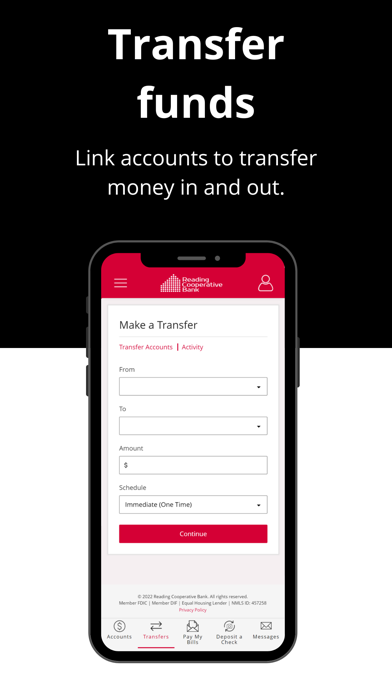 Reading Cooperative Bank Screenshot