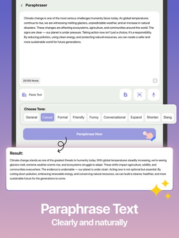 Humanize AI - Paraphrase Text iPad screenshot