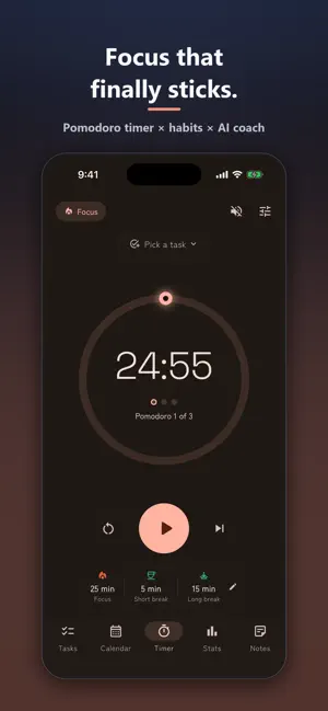 Steadily: Focus Timer & Habits screenshot 1