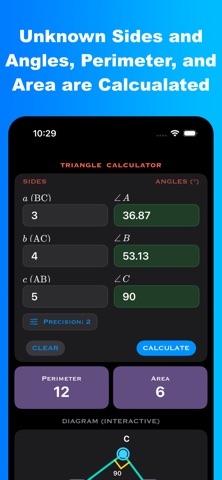 Triangle Calculator Pro screenshot