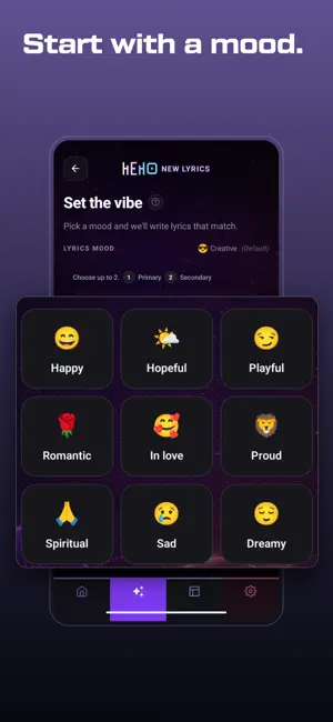 Heho • AI Lyrics Songwriter screenshot 3