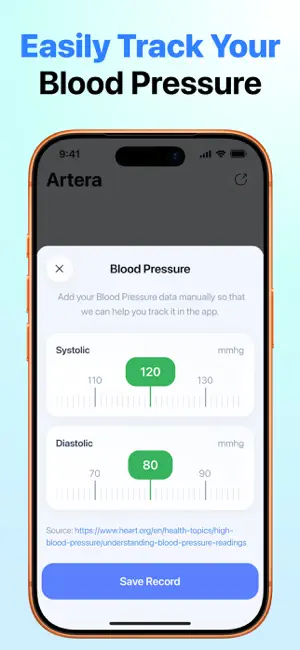 Artera: Blood Pressure App Log screenshot 4