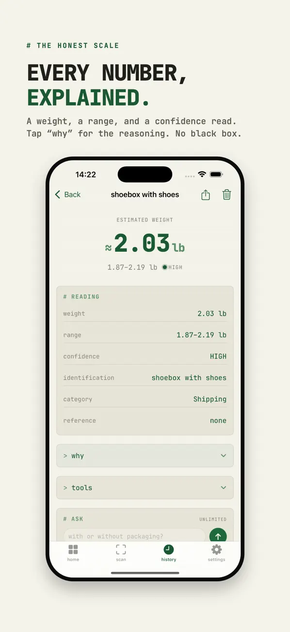 Screenshot #3 pour Camera Scale for Grams AI Mass