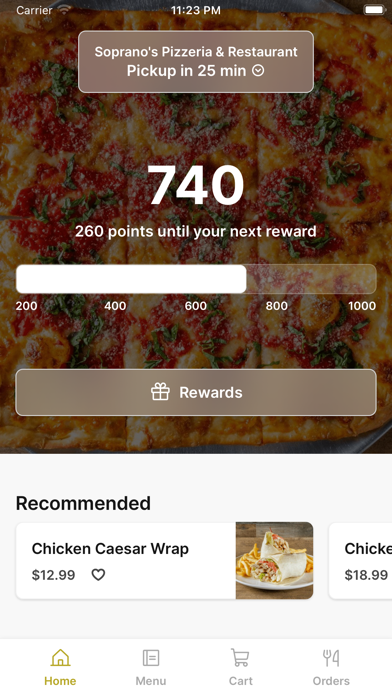 Soprano's Pizza Now iPhone screenshot 1 - Food & Drink app