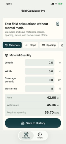 Field Calculator Pro Screenshot 1 of 5