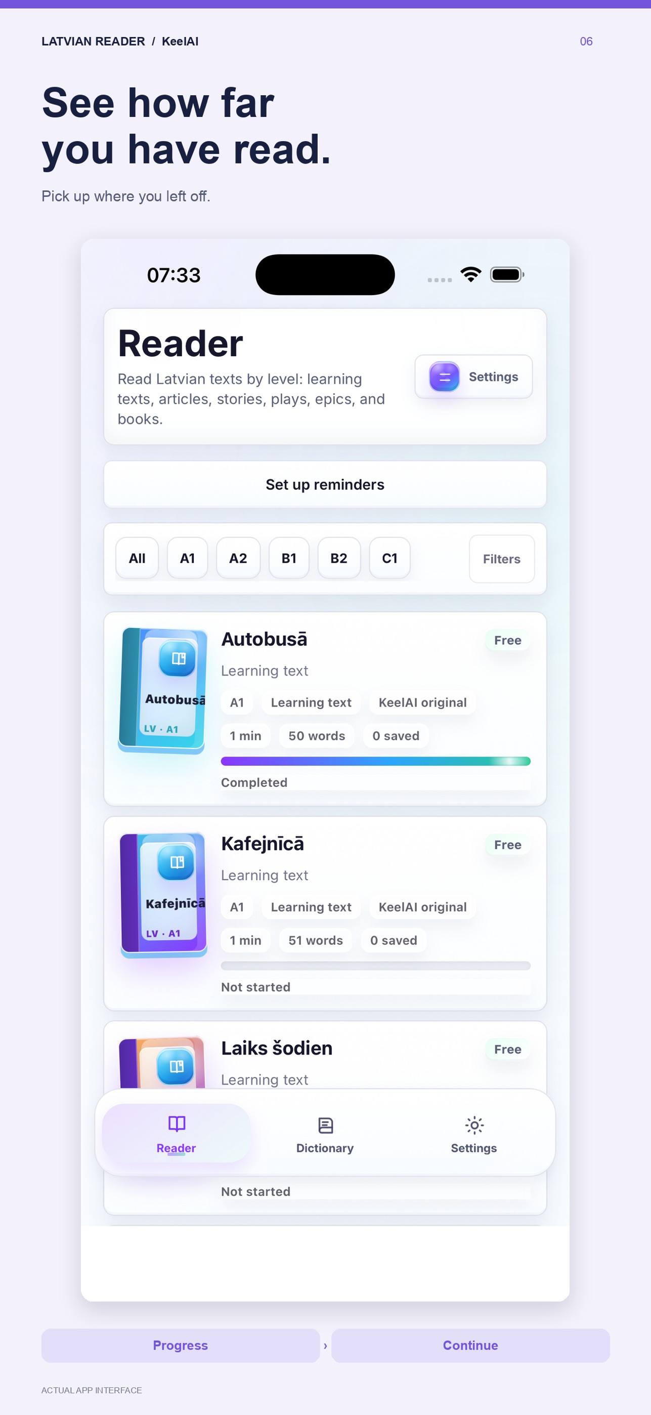 Screenshot 6 of Latvian Reader: KeelAI