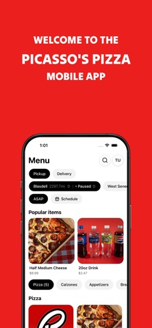 Picasso's Pizza - Order Now iPhone screenshot