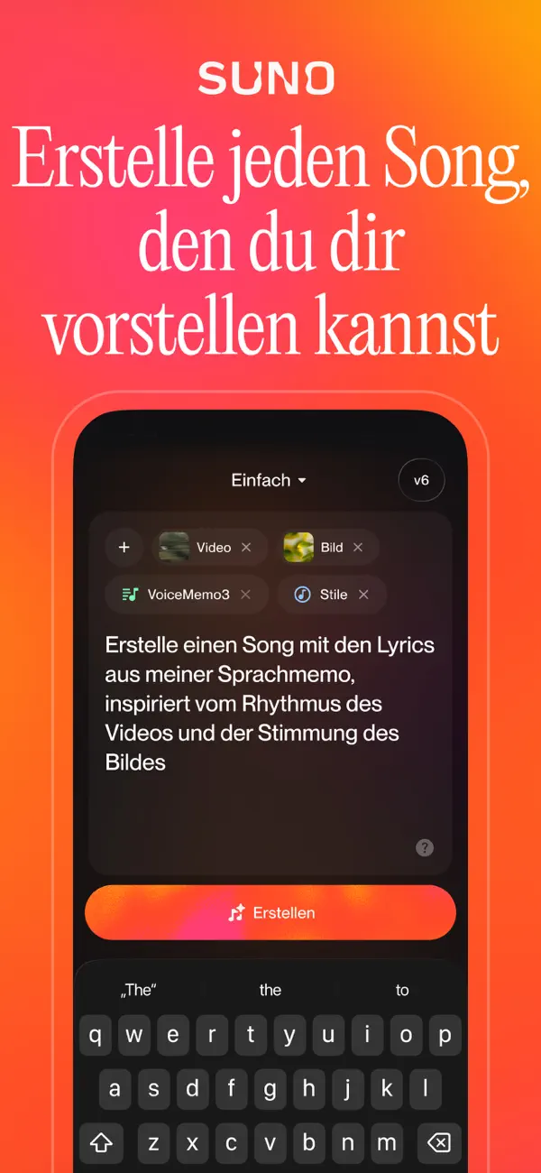 Suno - Musik Machen mit KI iPhone App Screenshot 1 – Musik