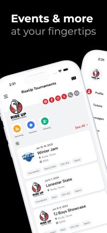 RiseUp Tournament Series app screenshot