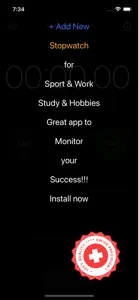 Stopwatch for Sport & Work screenshot #7 for iPhone