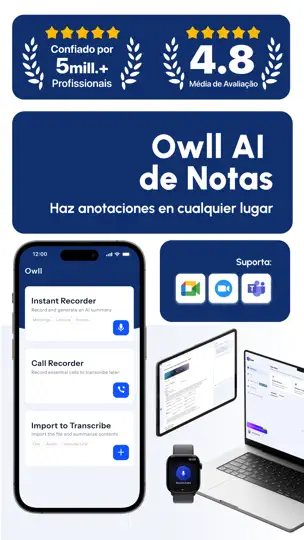Captura de pantalla de Owll: Grabadora IA & Asistente en iPhone 1