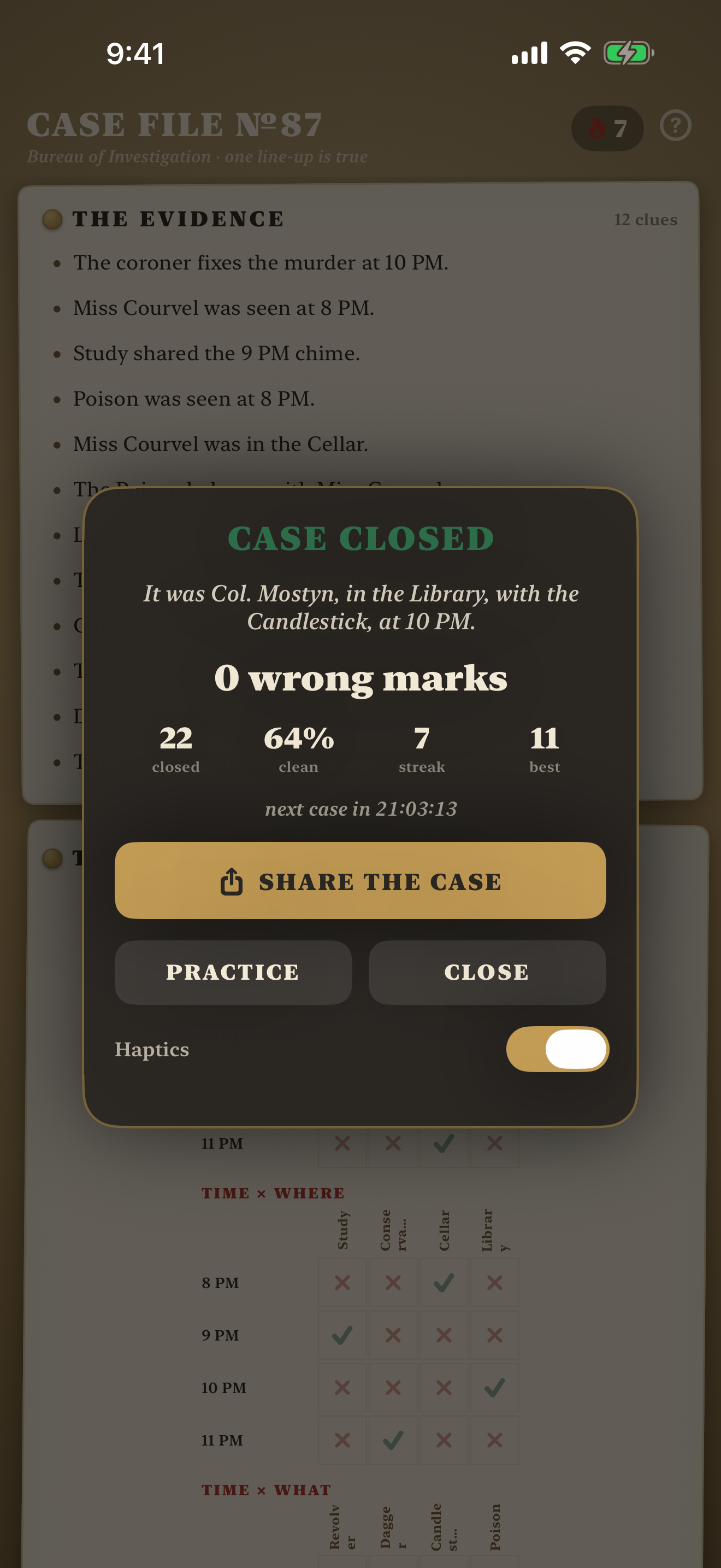 Alibi Daily Logic Grid screenshot 4