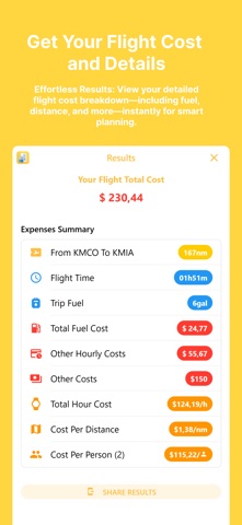 Flight Cost Calculator Screenshot 2 of 3