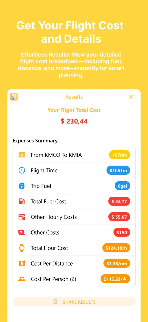 Screenshot #2 pour Flight Cost Calculator