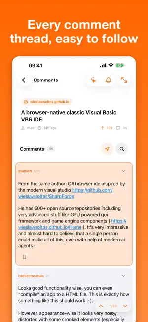 Hacker News Reader Kuokka screenshot 3