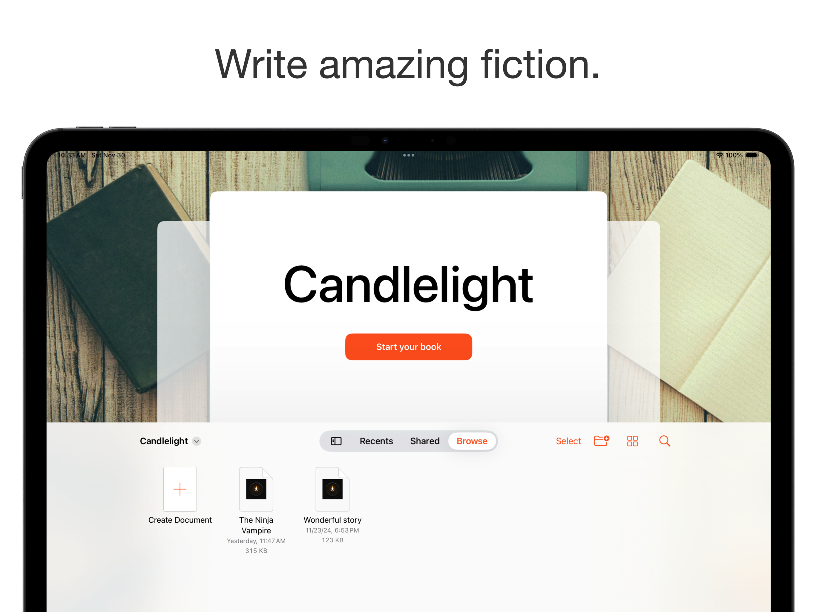 Novel Writing: Candlelight