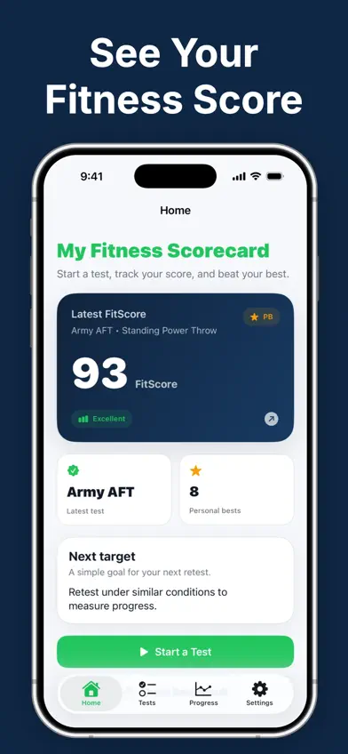 Fitness Test Scorecard screenshot 1