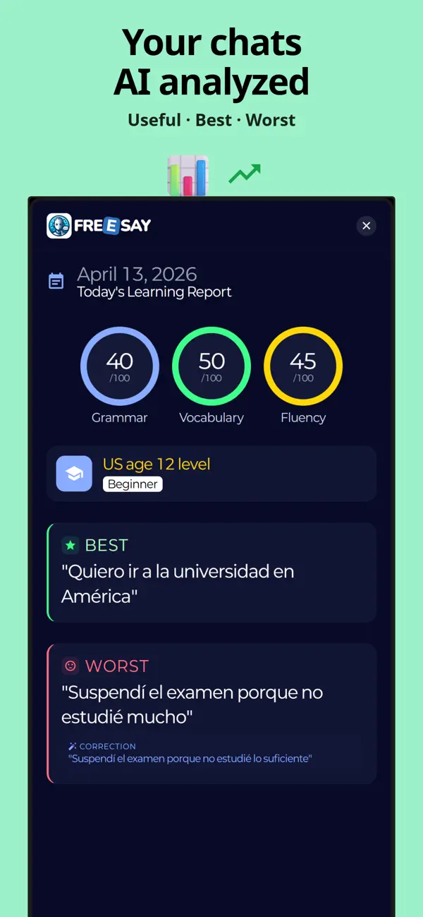 FreeSay - AI Language Tutor Screenshot 4