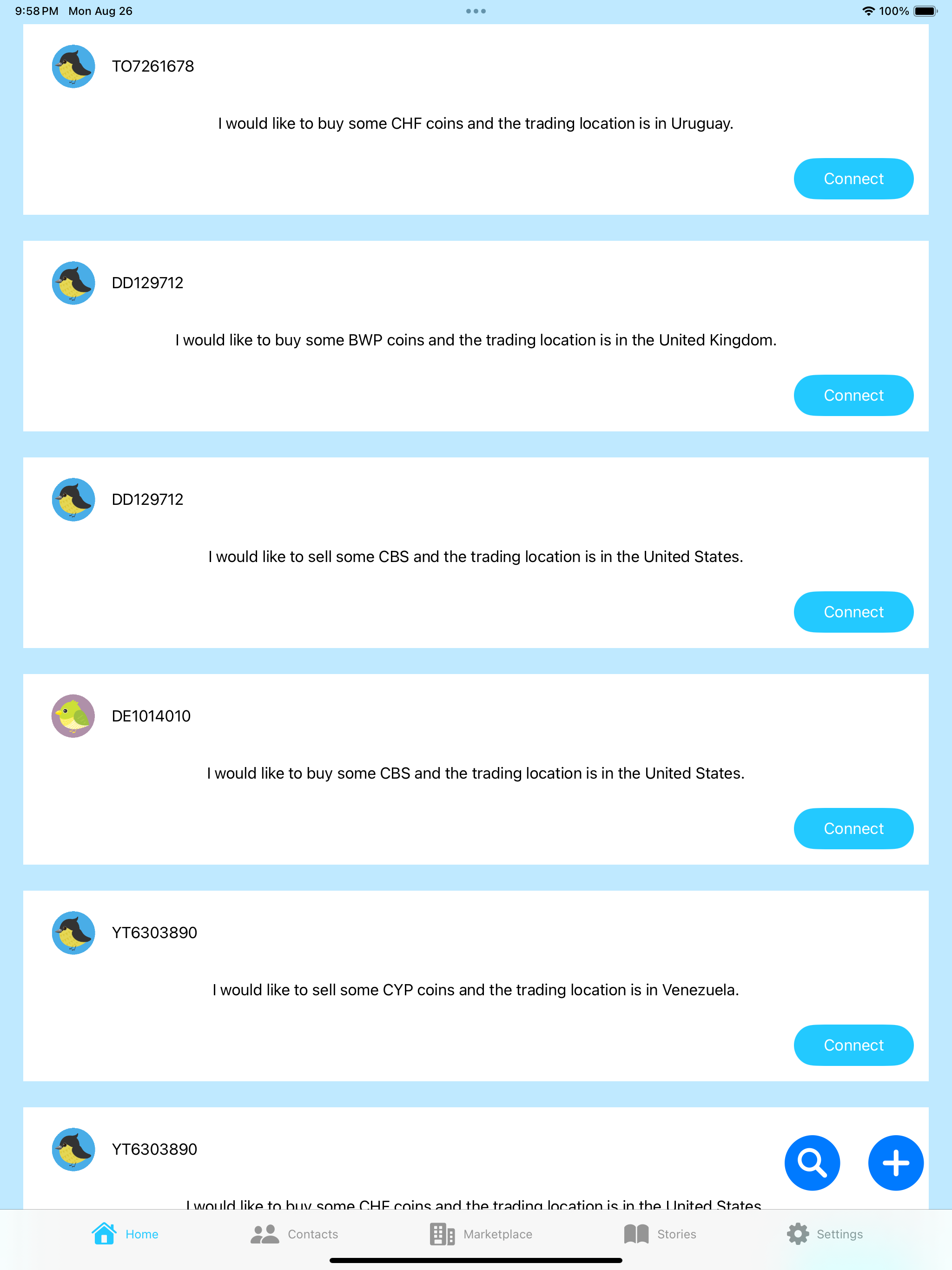Coin birds