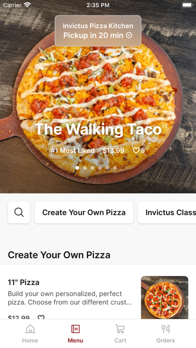 Invictus Pizza Kitchen iPhone screenshot 2 - Food & Drink app